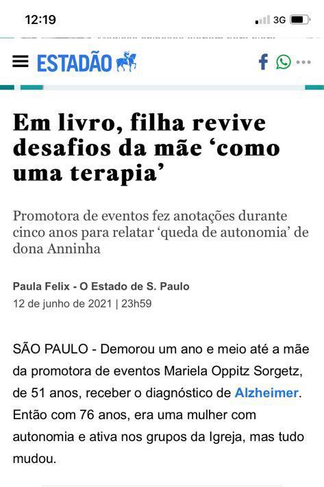 Em livro, filha revive desafios da mãe como uma "terapia"