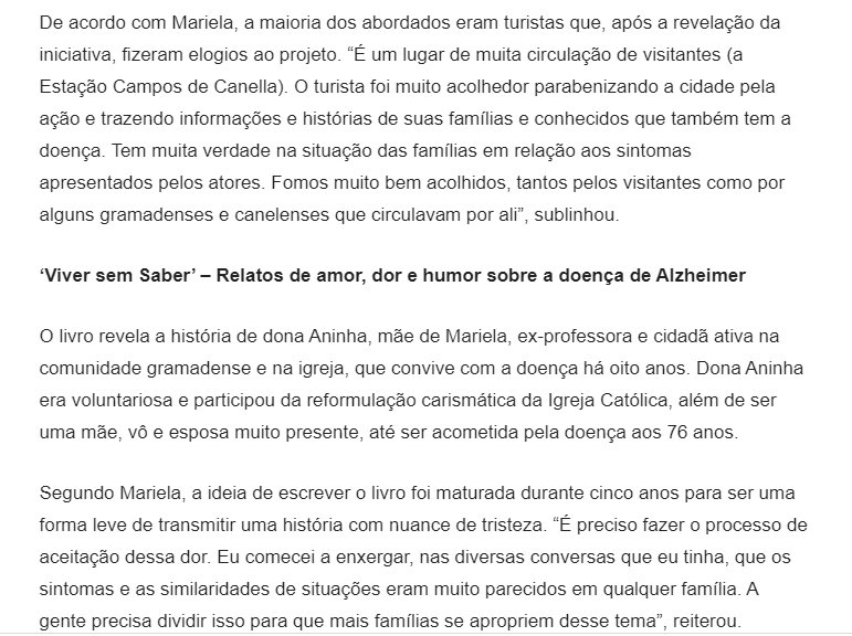 Movimento Viver sem Saber busca informar a população sobre a Doença de Alzheimer